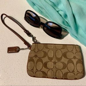 Coach small brown wristlet
